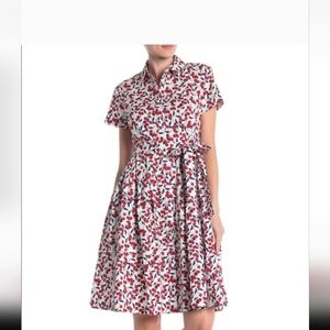 Donna Morgan Cherry Pleated Midi Dress